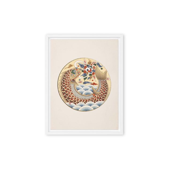 Leinwand - Karpfen wird Drache Weiß / 30x41 cm (12″×16″) artlia