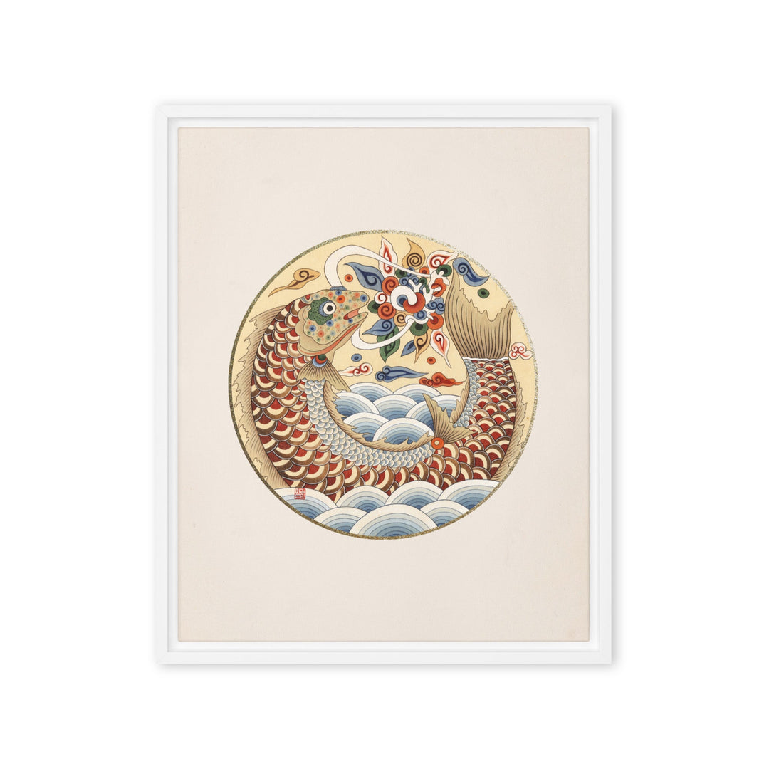 Leinwand - Karpfen wird Drache Weiß / 41x51 cm (16″×20″) artlia