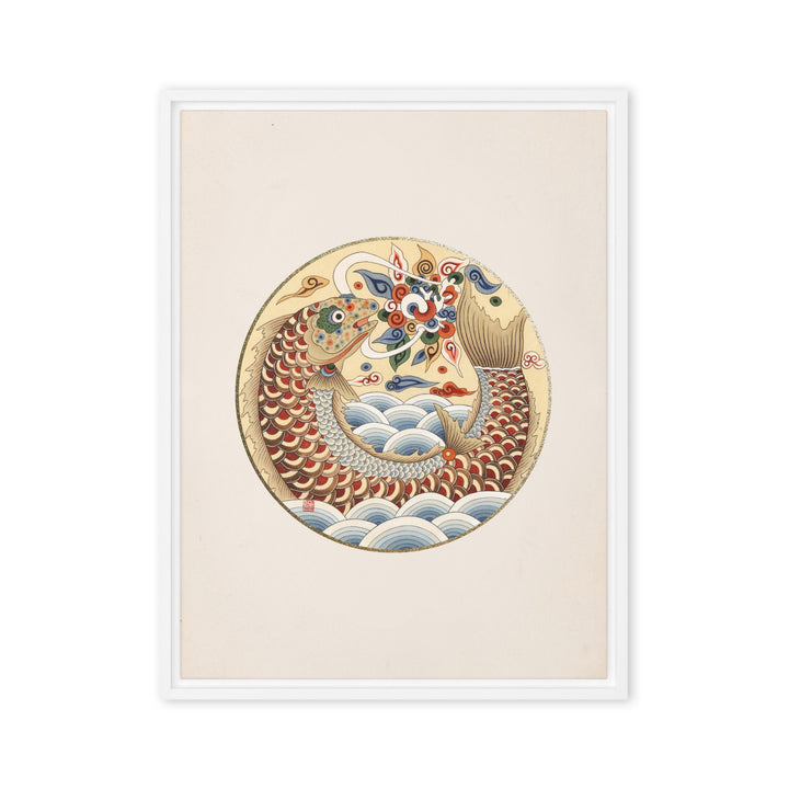Leinwand - Karpfen wird Drache Weiß / 46x61 cm (18″×24″) artlia