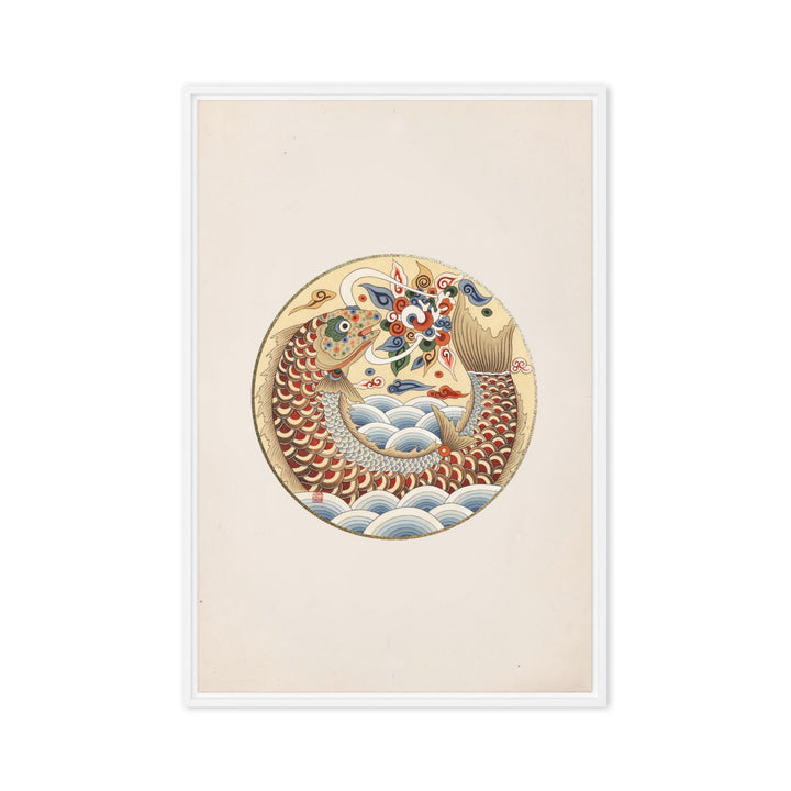 Leinwand - Karpfen wird Drache Weiß / 61x91 cm (24″×36″) artlia