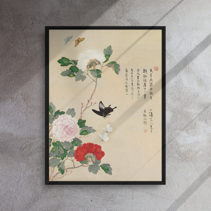 Leinwand - Blumen und Schmetterlinge artlia