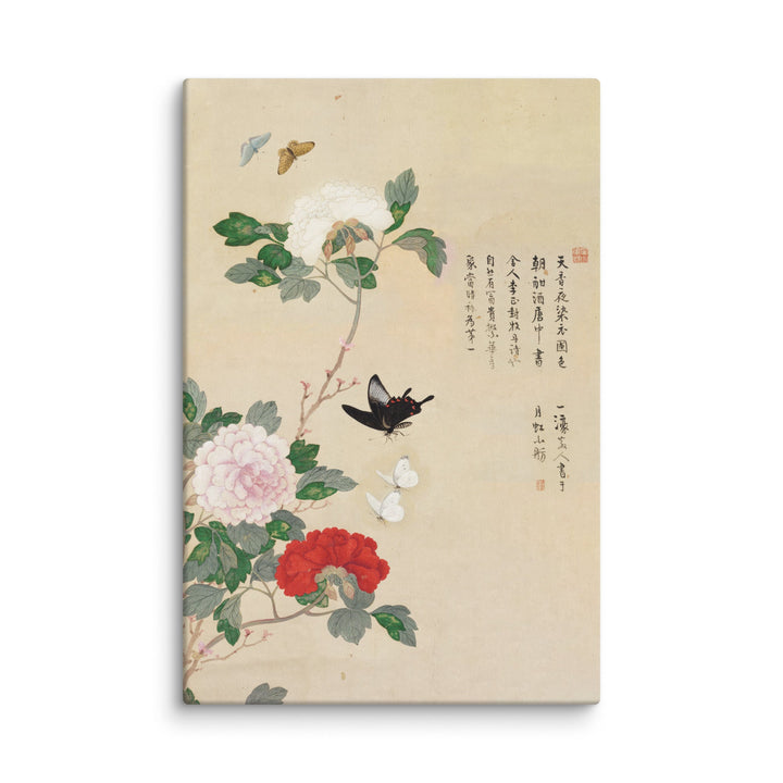 Leinwand - Blumen und Schmetterlinge ohne Rahmen / 51x76 cm (20″×30″) artlia