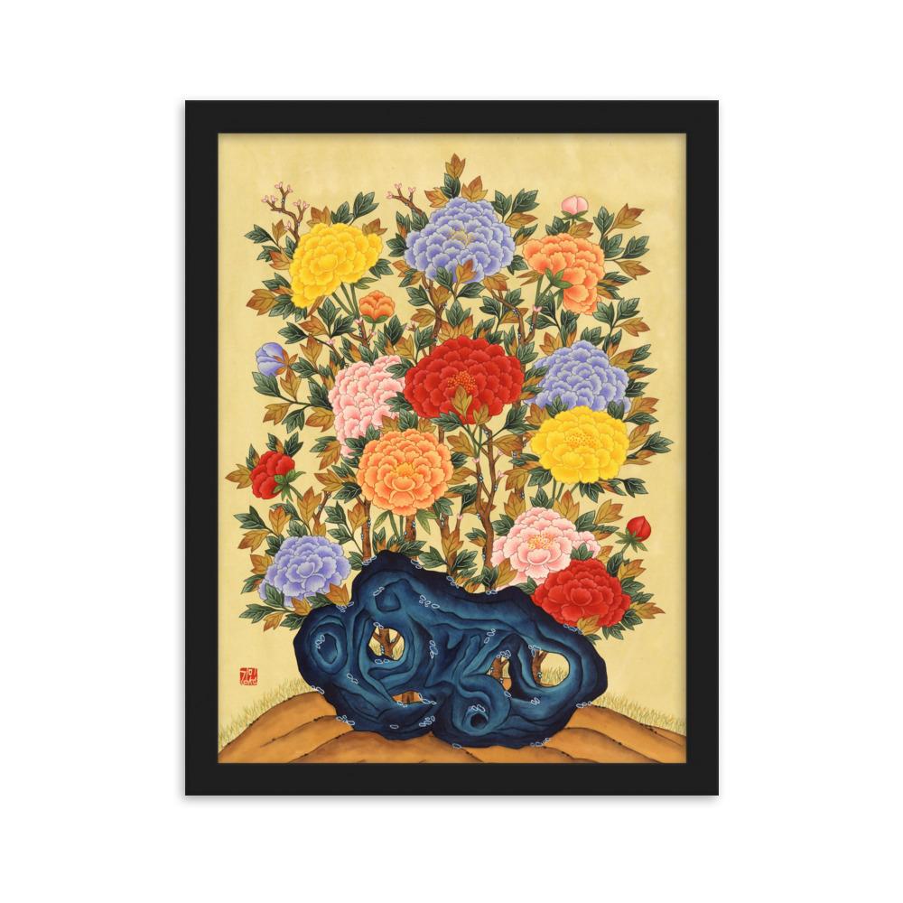 pfingstrosen-poster-im-rahmen-misun-kim-schwarz-30x40-cm-artlia-online-art-galeria-36244272251106