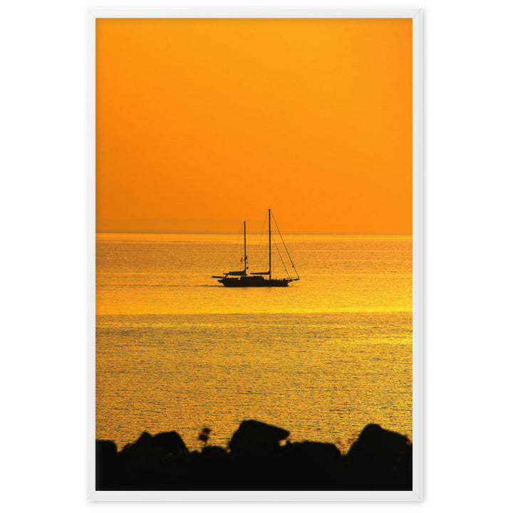 Poster - a ship on golden sea artlia