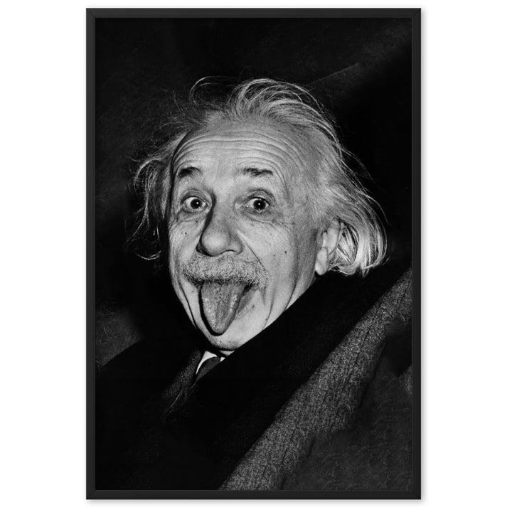 Poster - Albert Einstein Zunge Schwarz / 61×91 cm artlia