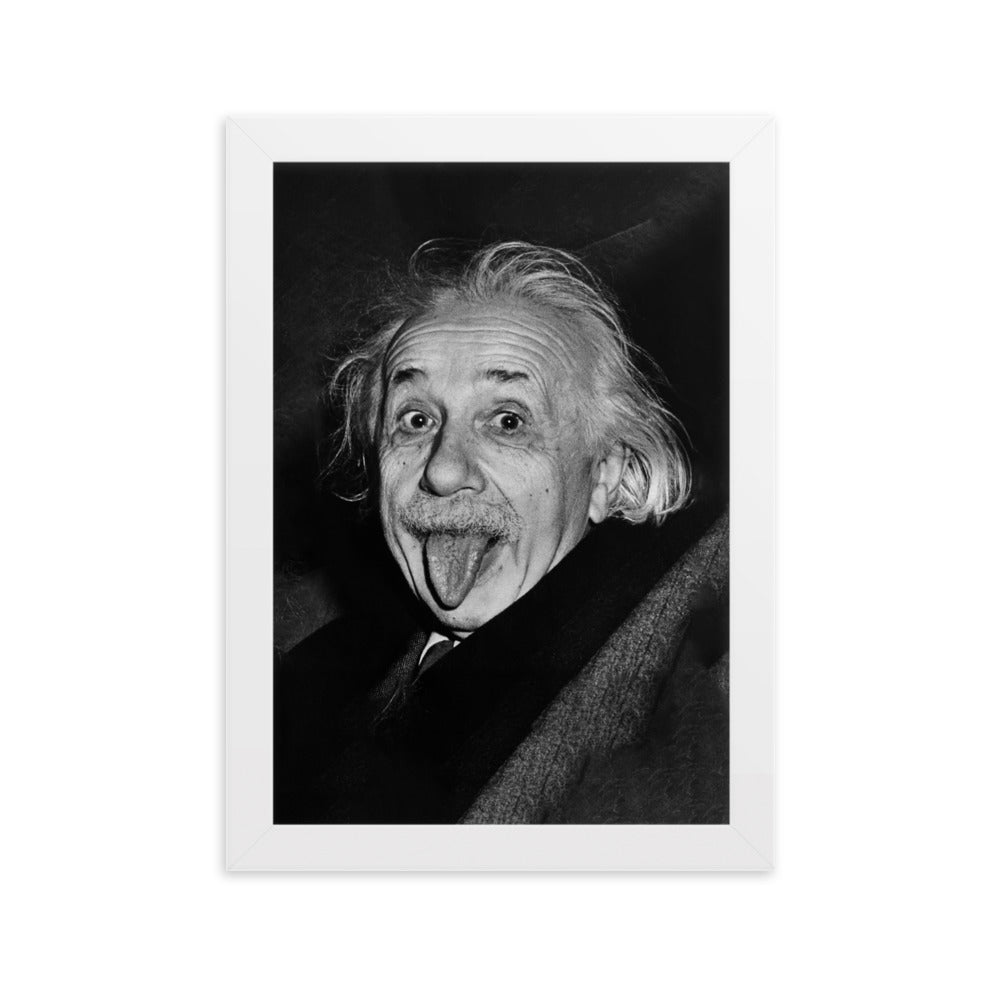 Poster - Albert Einstein Zunge Weiß / 21×30 cm artlia