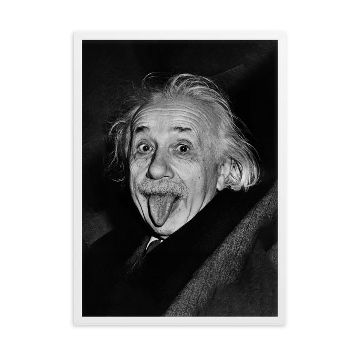 Poster - Albert Einstein Zunge Weiß / 50×70 cm artlia