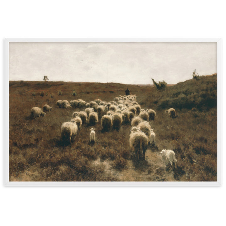 Poster - Anton Mauve, The Return of the Flock, Laren Weiß / 61×91 cm artlia