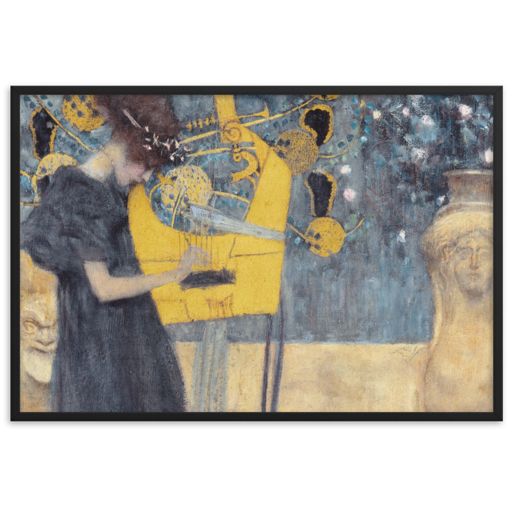 Poster - Gustav Klimt, Die Musik Schwarz / 61×91 cm artlia