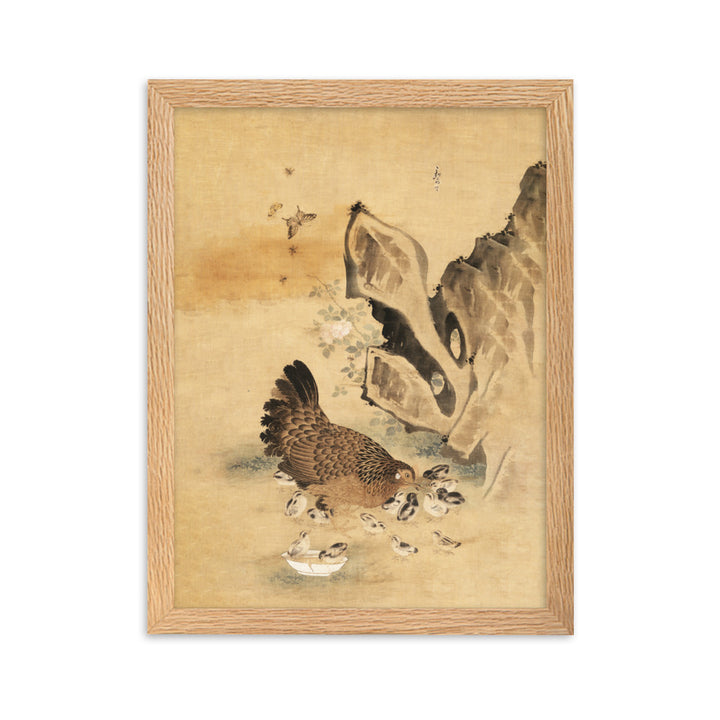 Poster - Henne und Küken, Byeon Sang-byeok Oak / 30×40 cm artlia