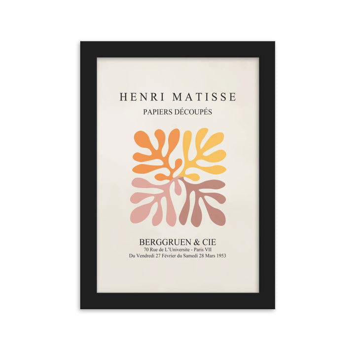 Poster - Henri Matisse, Papier Découpés bunte Blätter Schwarz / 21×30 cm artlia