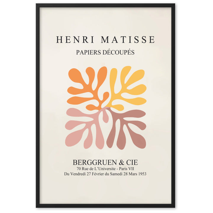 Poster - Henri Matisse, Papier Découpés bunte Blätter Schwarz / 61×91 cm artlia