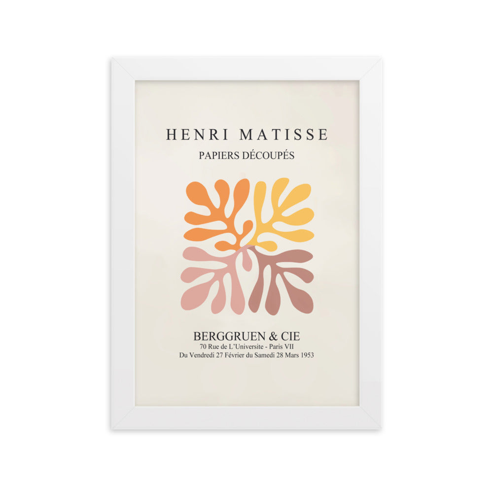 Poster - Henri Matisse, Papier Découpés bunte Blätter Weiß / 21×30 cm artlia