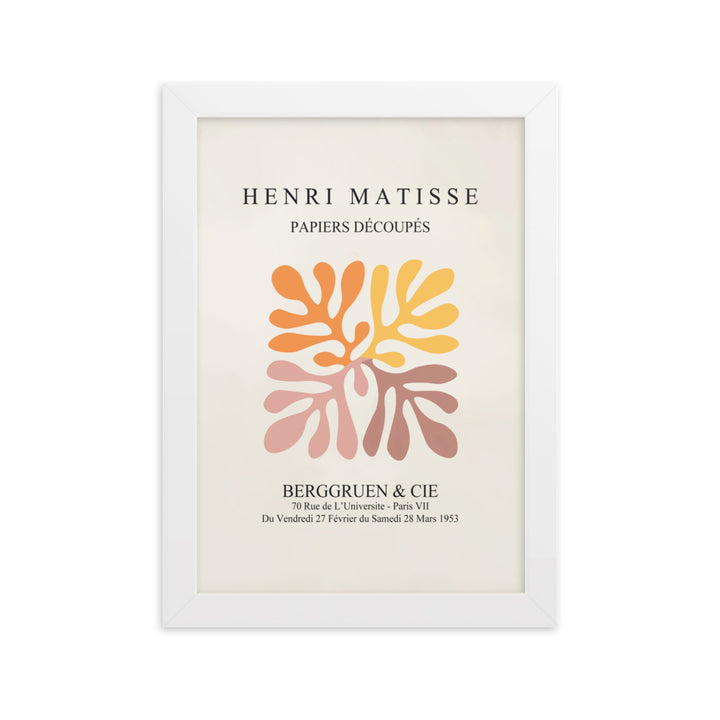 Poster - Henri Matisse, Papier Découpés bunte Blätter Weiß / 21×30 cm artlia