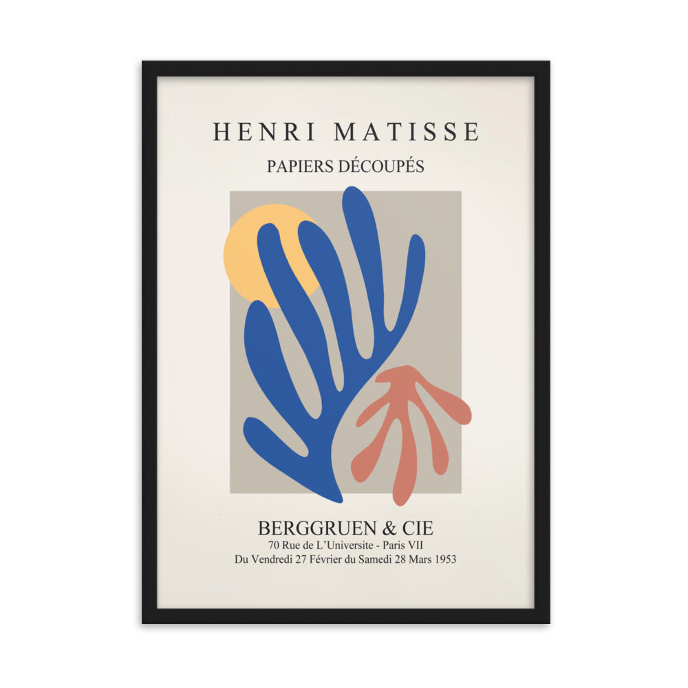 Poster - Henri Matisse, Papier Découpés bunter Garten Schwarz / 50×70 cm artlia