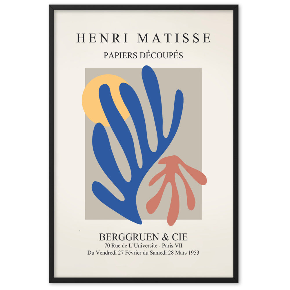 Poster - Henri Matisse, Papier Découpés bunter Garten Schwarz / 61×91 cm artlia