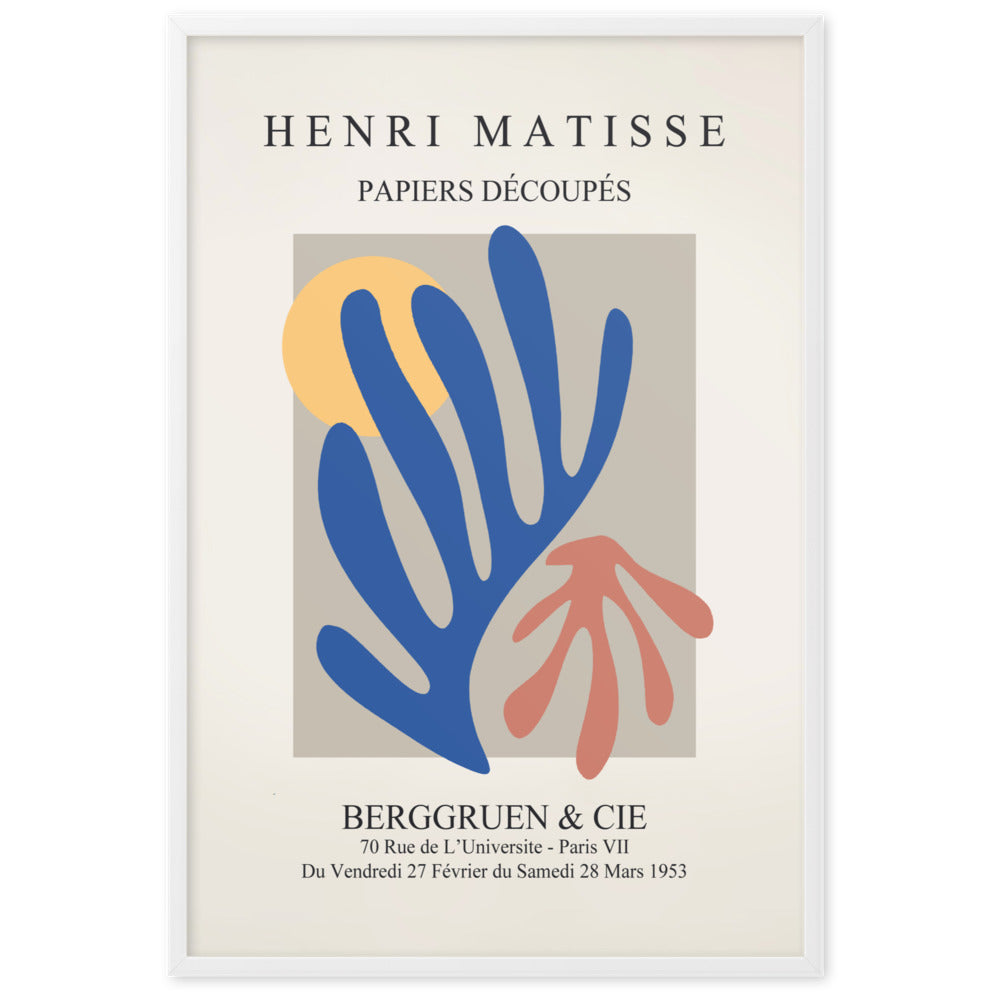 Poster - Henri Matisse, Papier Découpés bunter Garten Weiß / 61×91 cm artlia