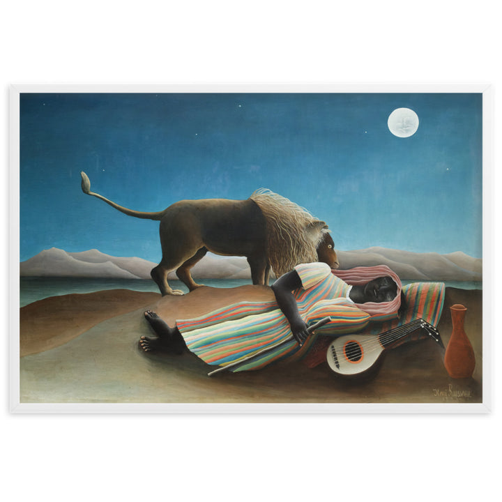 Poster - Henri Rousseau, Die schlafende Zigeunerin Weiß / 61×91 cm artlia