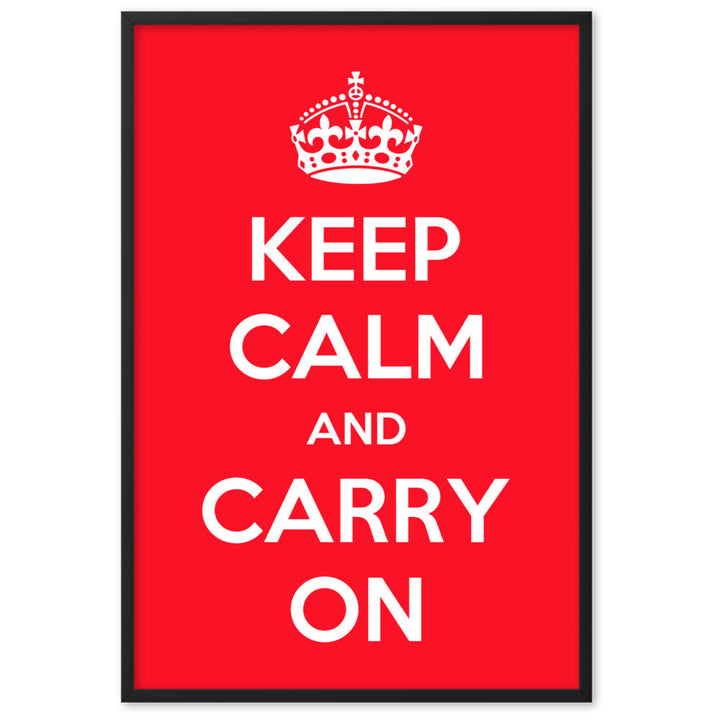 Poster - Keep Calm and Carry on Schwarz / 61×91 cm artlia