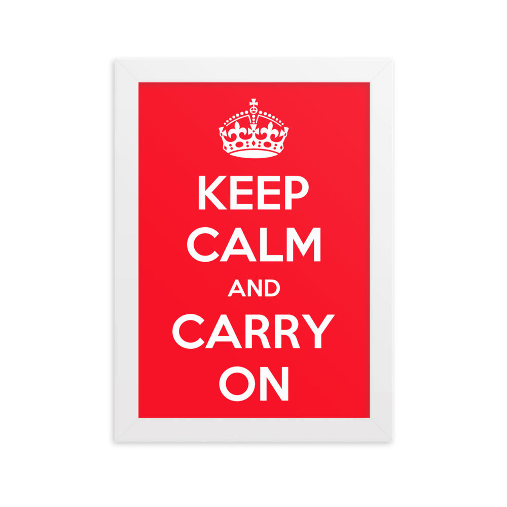 Poster - Keep Calm and Carry on Weiß / 21×30 cm artlia