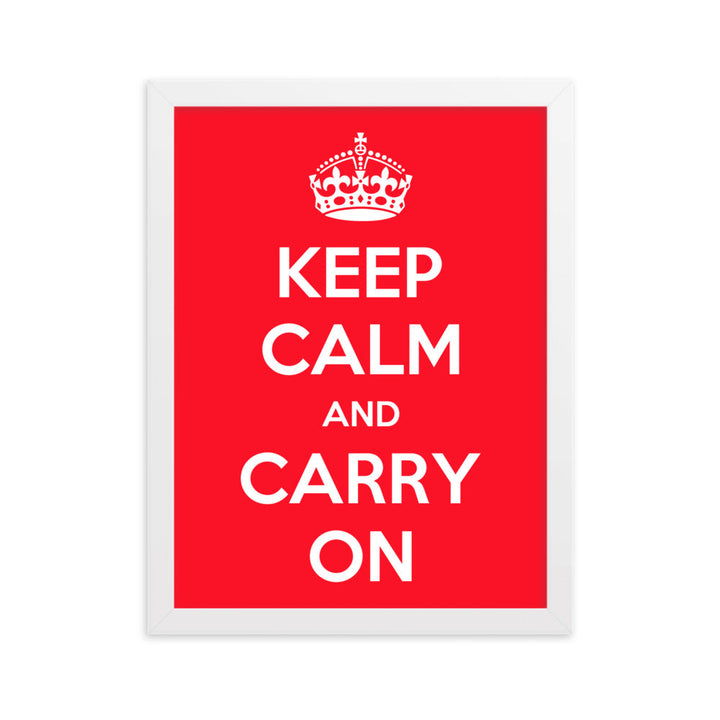 Poster - Keep Calm and Carry on Weiß / 30×40 cm artlia