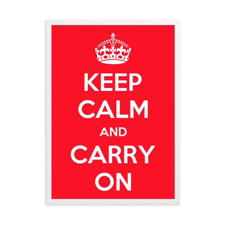 Poster - Keep Calm and Carry on Weiß / 50×70 cm artlia