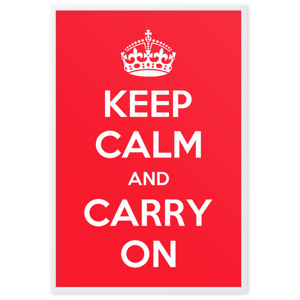 Poster - Keep Calm and Carry on Weiß / 61×91 cm artlia