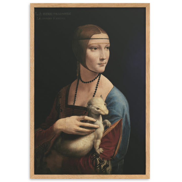 Poster - Leonardo da Vinci, Dame mit dem Hermelin Oak / 61×91 cm artlia