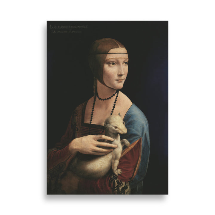 Poster - Leonardo da Vinci, Dame mit dem Hermelin ohne Rahmen / 21×30 cm artlia