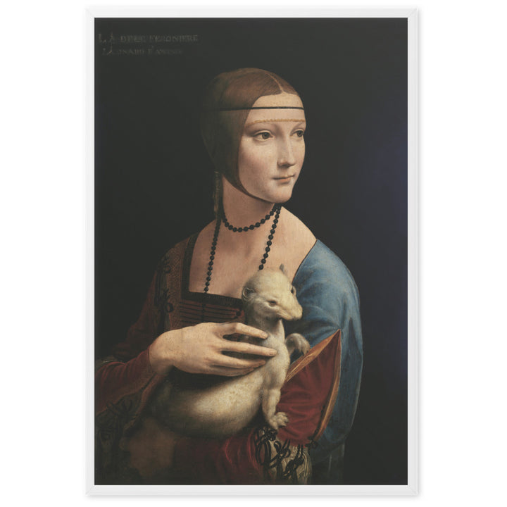 Poster - Leonardo da Vinci, Dame mit dem Hermelin Weiß / 61×91 cm artlia