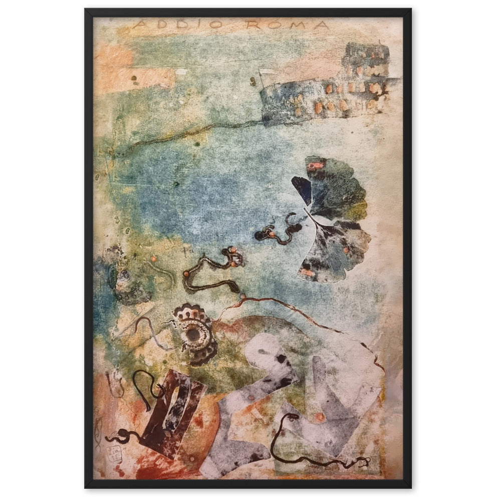 Poster - Lia Broecker-Jakob, Monotypie 5971 addio roma Schwarz / 61×91 cm artlia