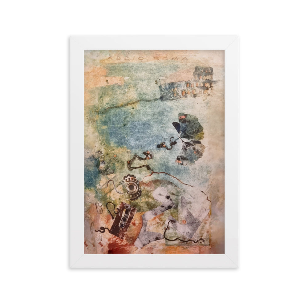 Poster - Lia Broecker-Jakob, Monotypie 5971 addio roma Weiß / 21×30 cm artlia