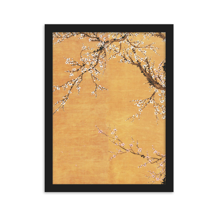 Poster - Rote und weiße Pflaumenblüten Schwarz / Teil 1 / 30×40 cm artlia