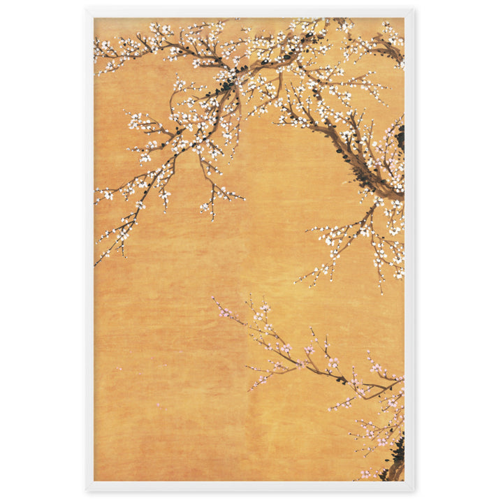 Poster - Rote und weiße Pflaumenblüten Weiß / Teil 1 / 61×91 cm artlia