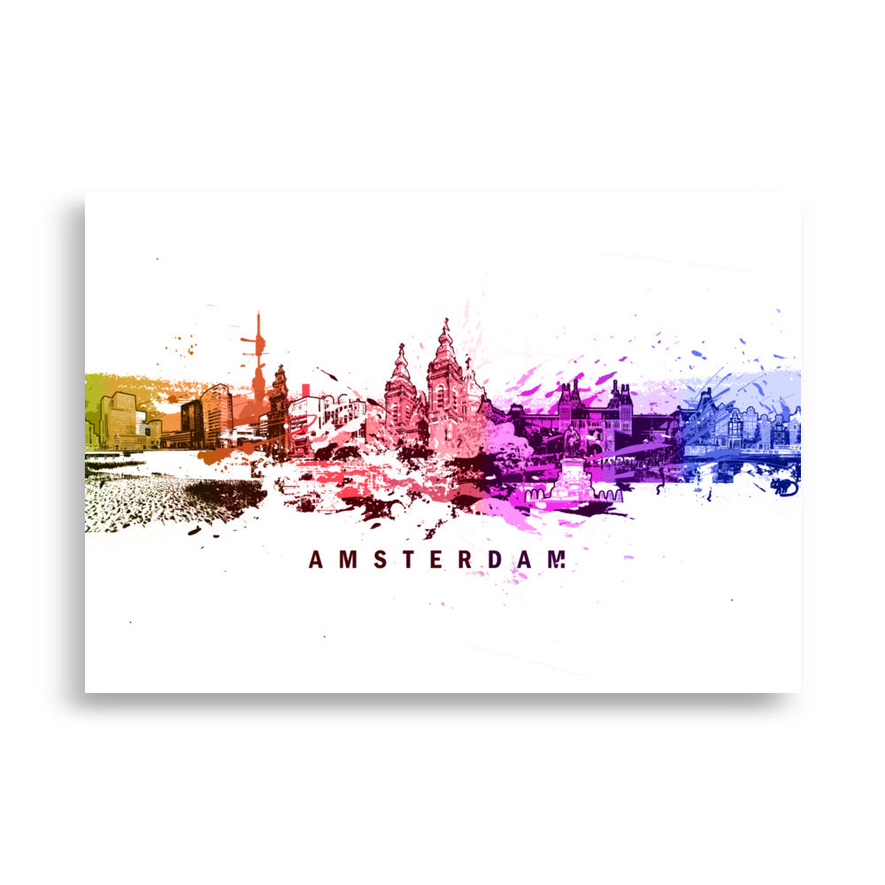 Poster - Skyline Amsterdam 21×30 cm artlia