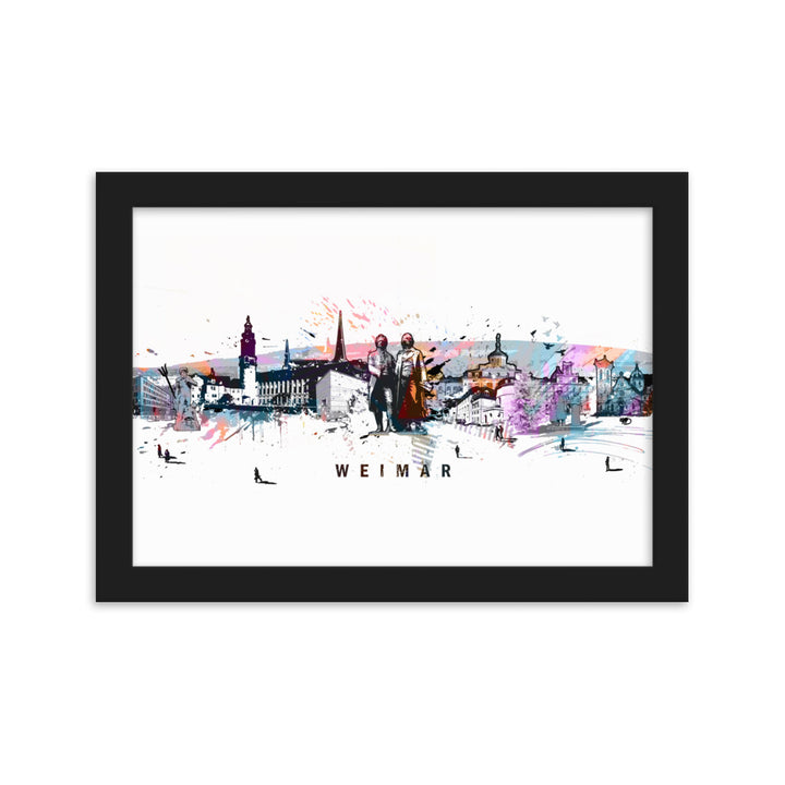 Poster - Skyline Weimar Schwarz / 21×30 cm artlia
