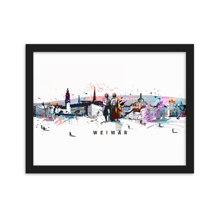 Poster - Skyline Weimar Schwarz / 30×40 cm artlia