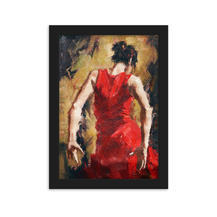 Poster - Tango Woman in Red Dress Schwarz / 21×30 cm artlia