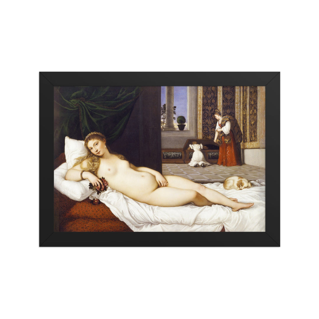 Poster - Tizian, Venus von Urbino Schwarz / 21×30 cm artlia