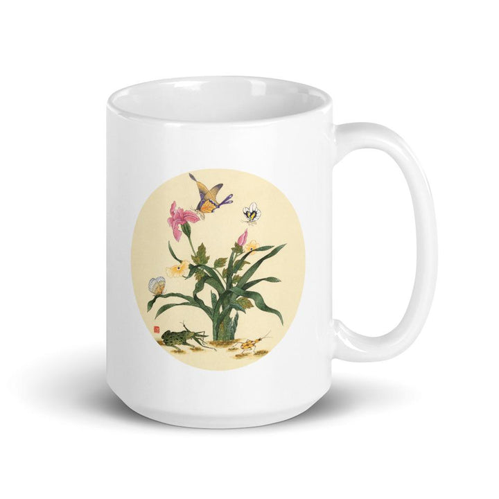 Tasse - Blumen, Schmetteringe und Frosch 0,44 L artlia