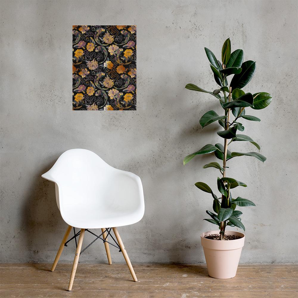 Blumen und Kois - Poster artlia