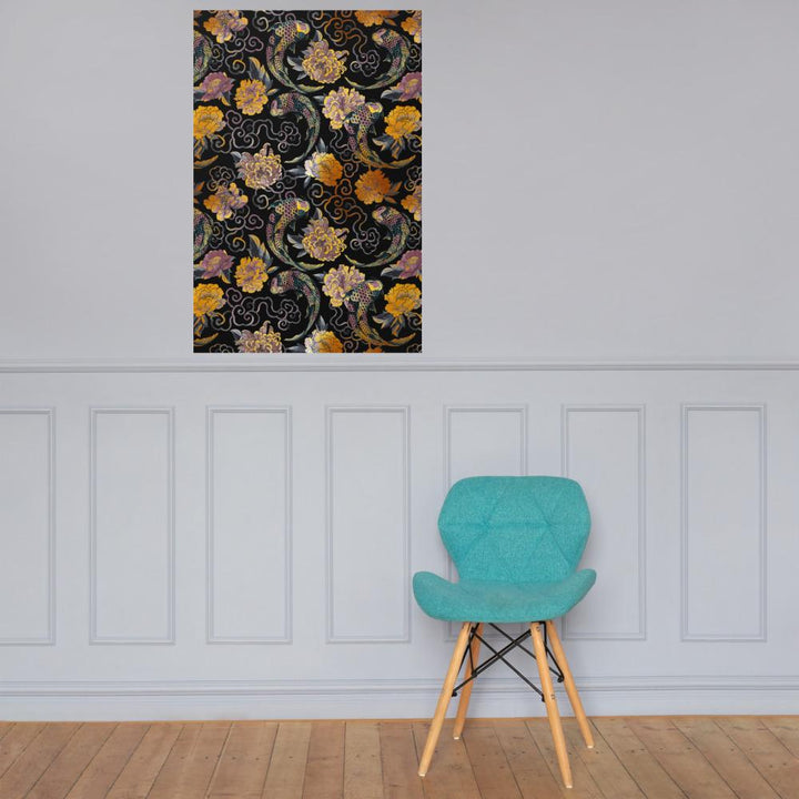 Blumen und Kois - Poster artlia