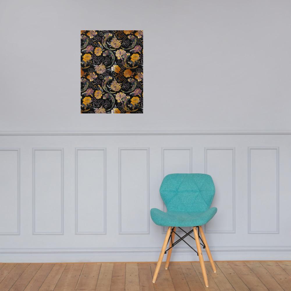Blumen und Kois - Poster artlia