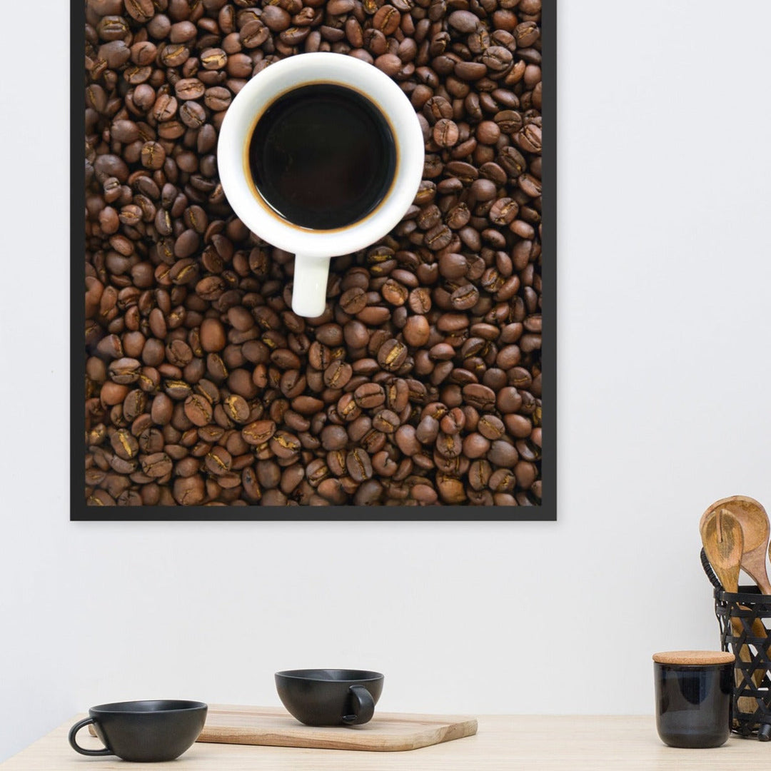 Café, Kaffeerösterei Berlin - Poster im Rahmen artlia