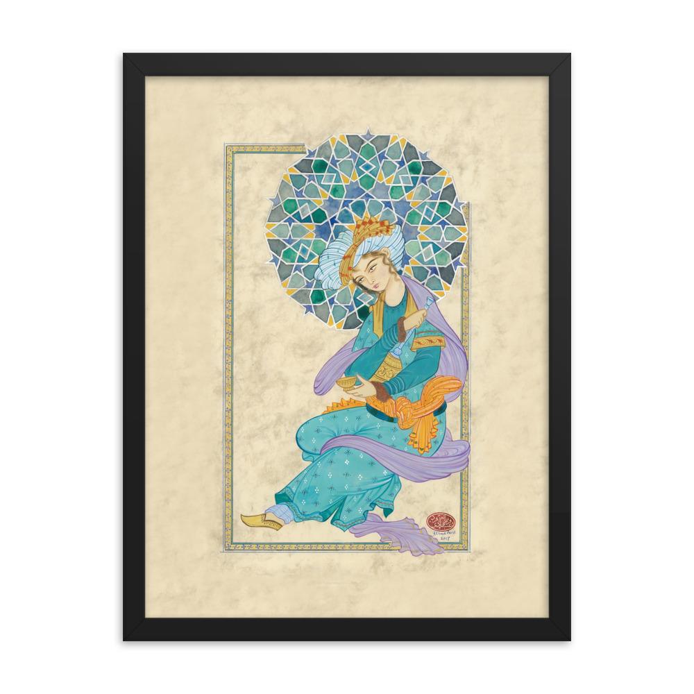 Der persische Mann - Poster im Rahmen Schwarz / 30x41 cm artlia