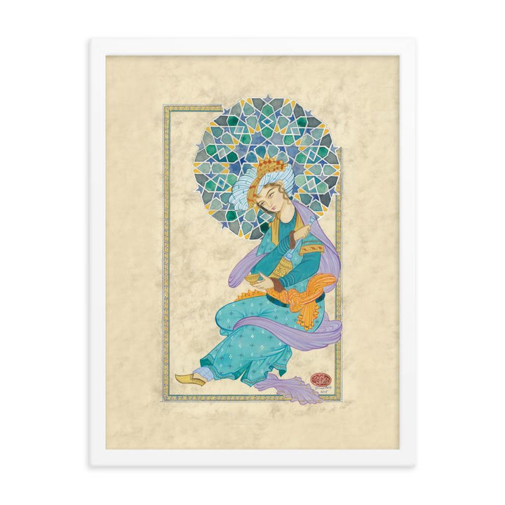 Der persische Mann - Poster im Rahmen Weiß / 30x41 cm artlia