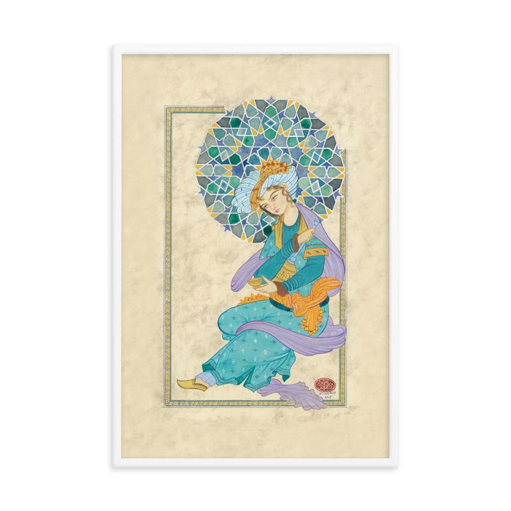 Der persische Mann - Poster im Rahmen Weiß / 61x91 cm artlia