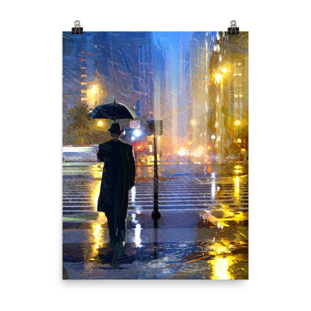 Downtown im Regen - Poster 30x41 cm artlia