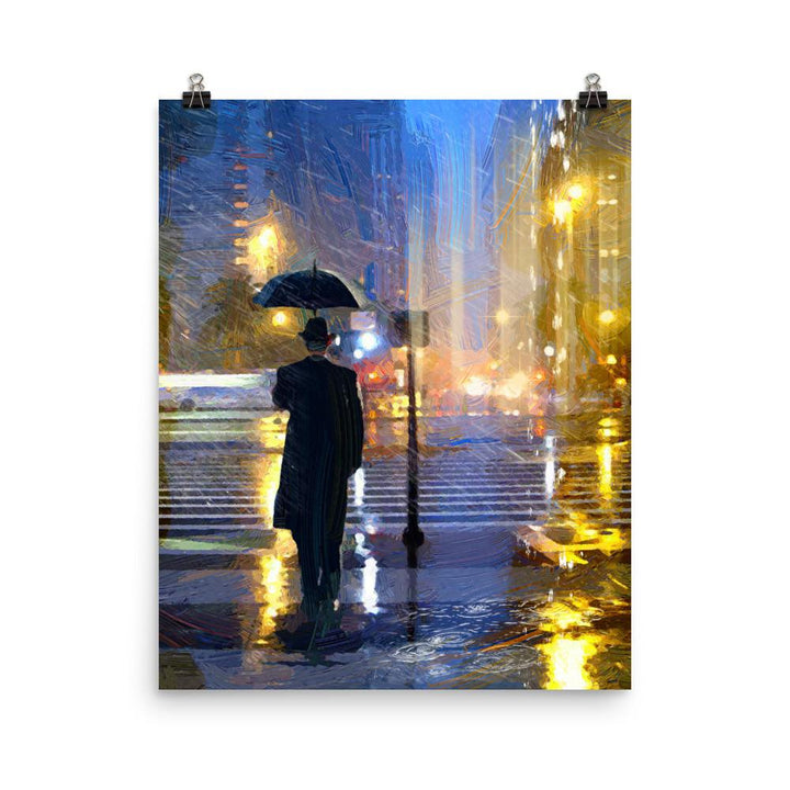 Downtown im Regen - Poster 20x25 cm artlia