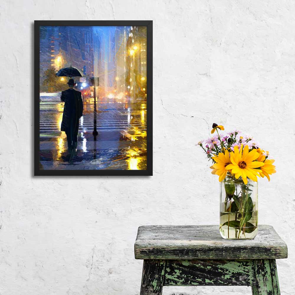 Downtown im Regen - Poster artlia